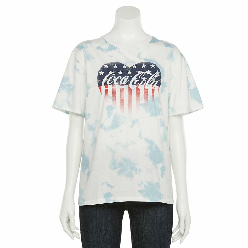 NWT COCA-COLA Juniors Americana Heart Graphic logo tee size S